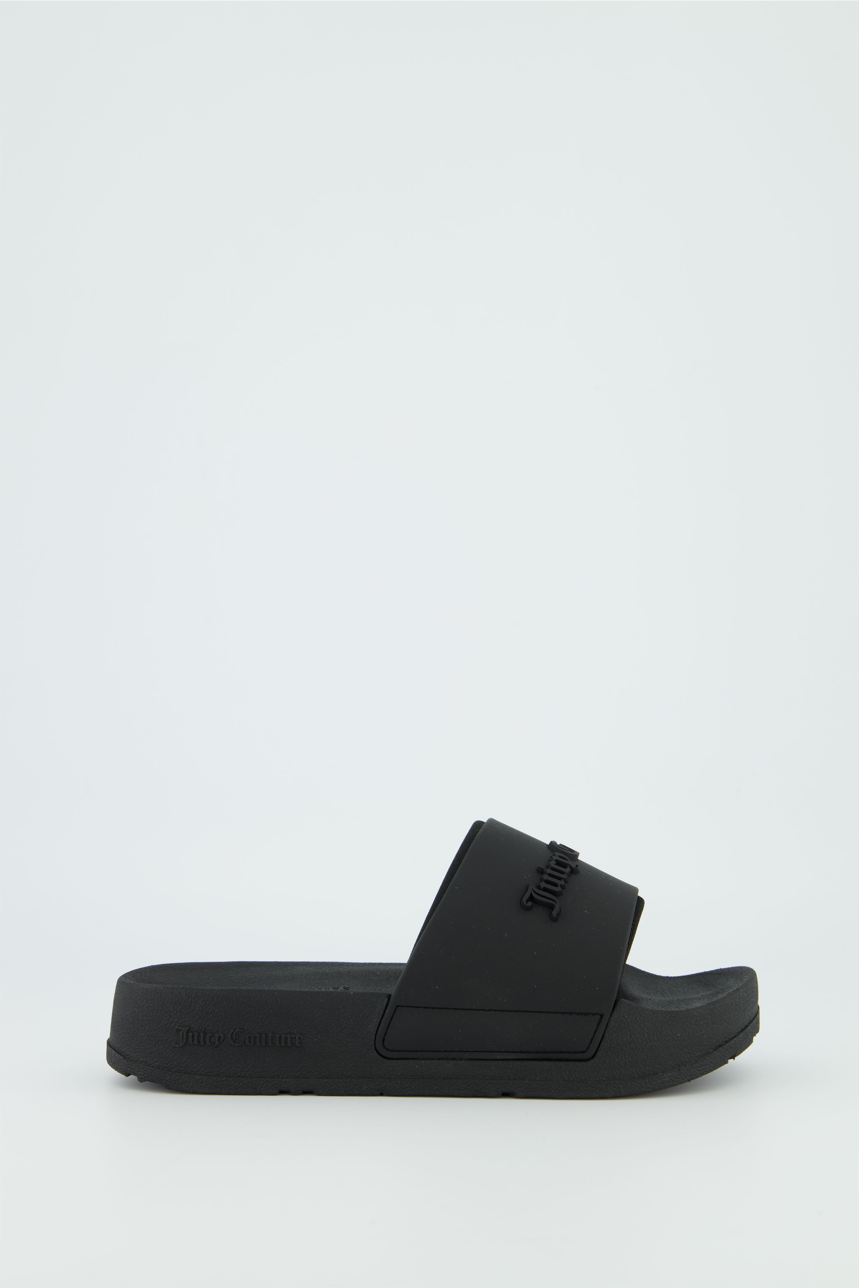 Women's Juicy Couture Black Stacked Sliders