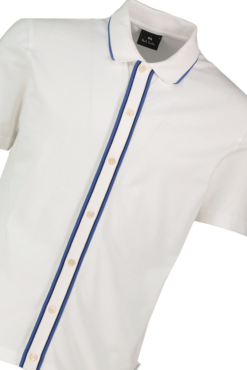 トップス Paul Smith open collar shirt white Men's Slim-Fit White Cotton Cutaway Collar Shirt