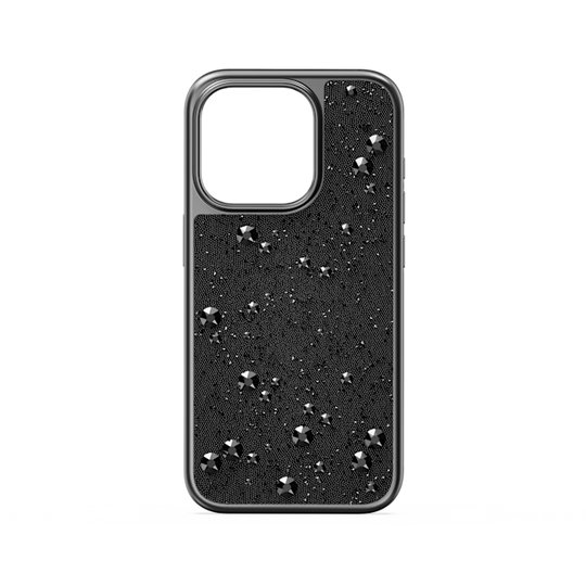 Swarovski High Black Flat Back Crystal iPhone 15 Pro Case