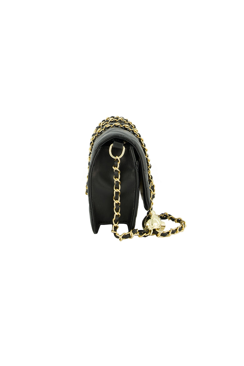 Womens Valentino Bags Ocarina Chain Crossbody Bag in Black