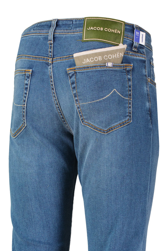 Men's Jacob Cohen 10oz Blue Denim 5 Pocket Stretch Slim Fit Bard Jeans