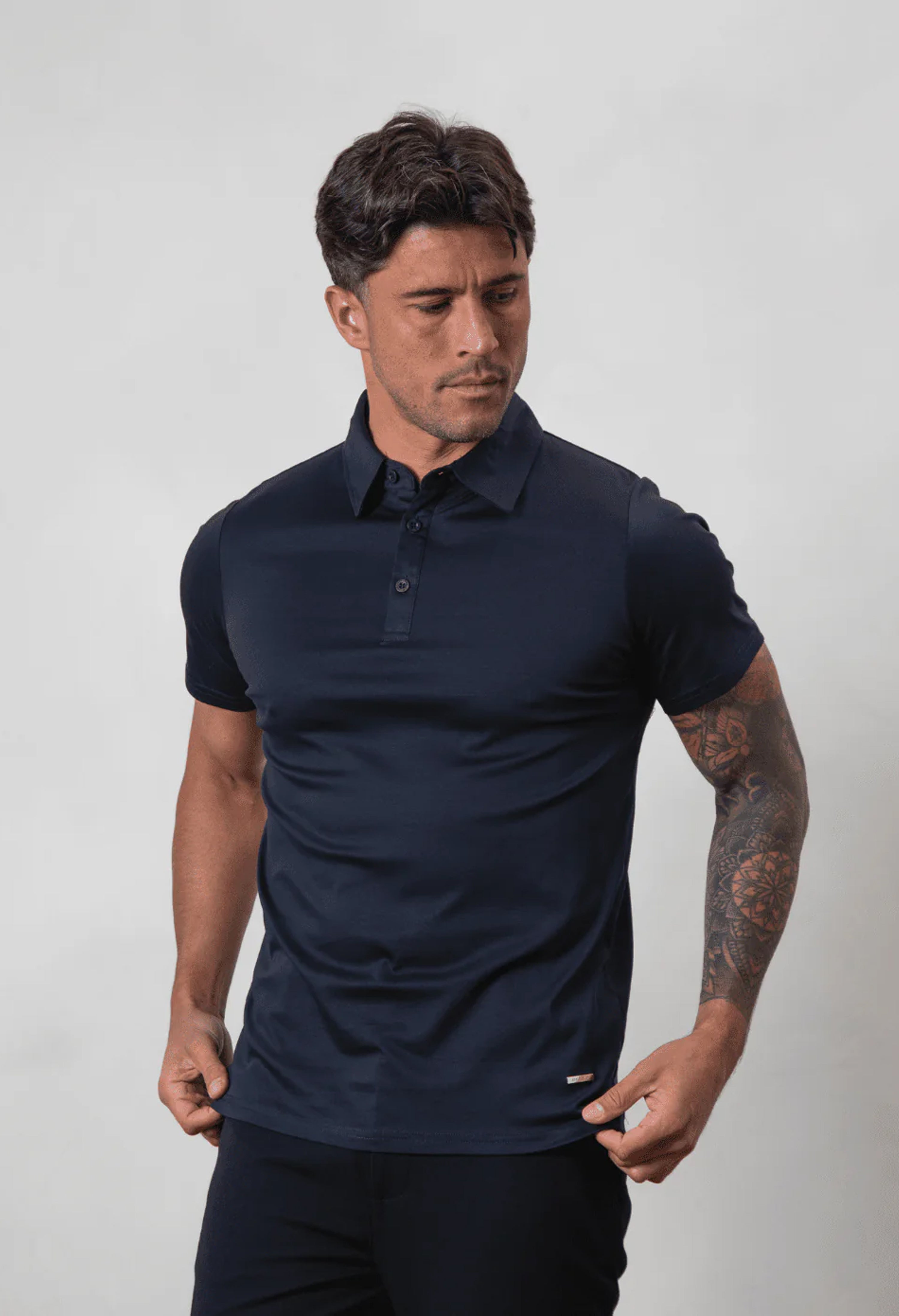 Men's Belier Navy Mercerised Premium Polo Shirt