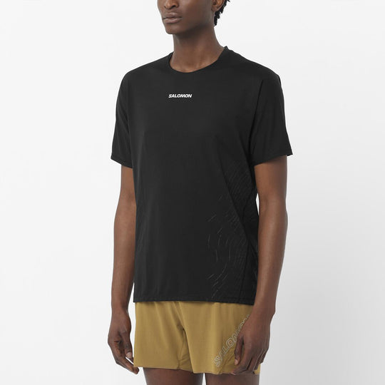 Men's Salomon Deep Black Black Sense Aero SS GFX T Shirt