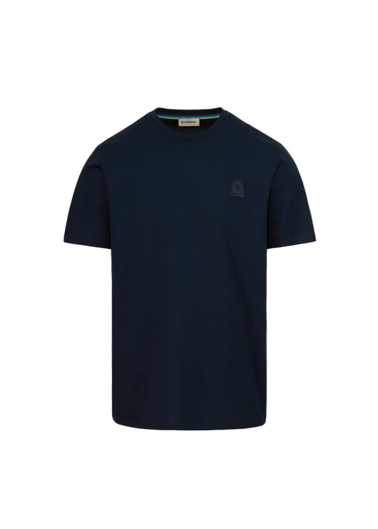 Men's Sandbanks Rubberised Badge Logo Navy T Shirt
