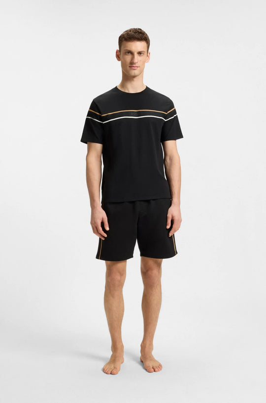 Mens BOSS Black Iconic Black T Shirt & Short Set