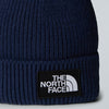 Mens The North Face Logo Box Cuffed Beanie Summit Navy Hat