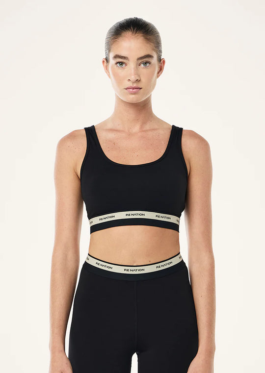 Women's P.E Nation Black & Biscuit Avant Bra & Leggings Set