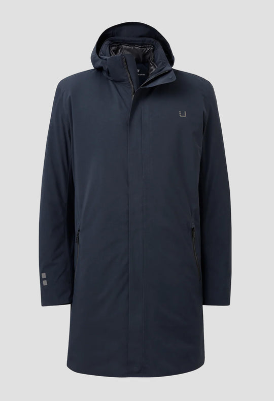 Men's UBR Black Storm Coat in Navy