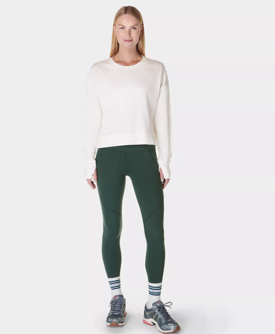 Women's Sweaty Betty After Class Crop Sweatshirt - Lily White