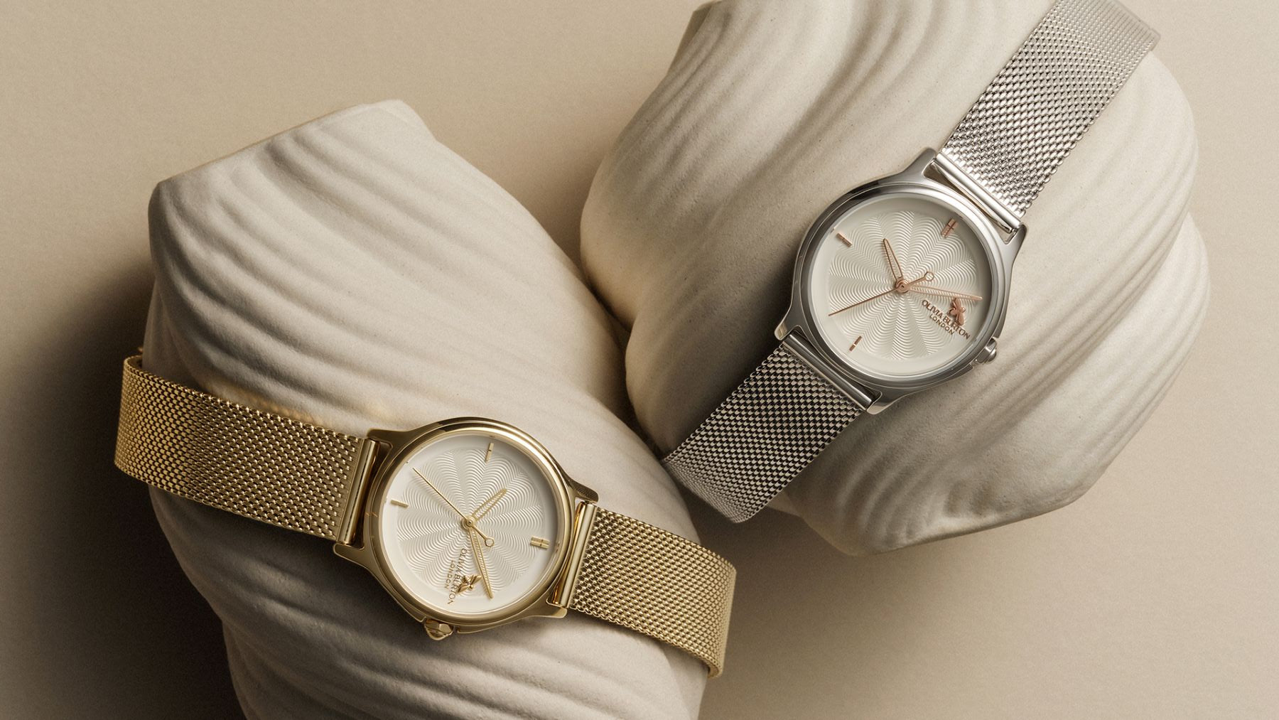 a silver and a gold designer watch
