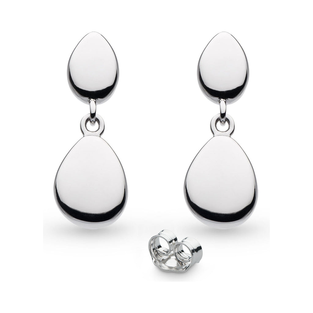 The Coast Pebble Droplet Earrings, a silver metal jewelry from Kit Heath, available at OD’s Jewellers in St Helens.