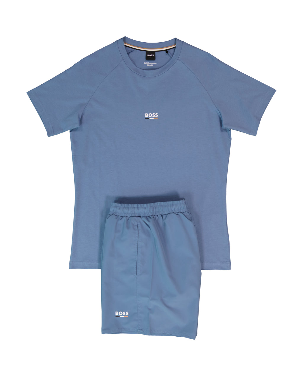 BOSS Black T-Shirt RN Slim Fit Light/Pastel Blue & Swordfish Swimwear Set