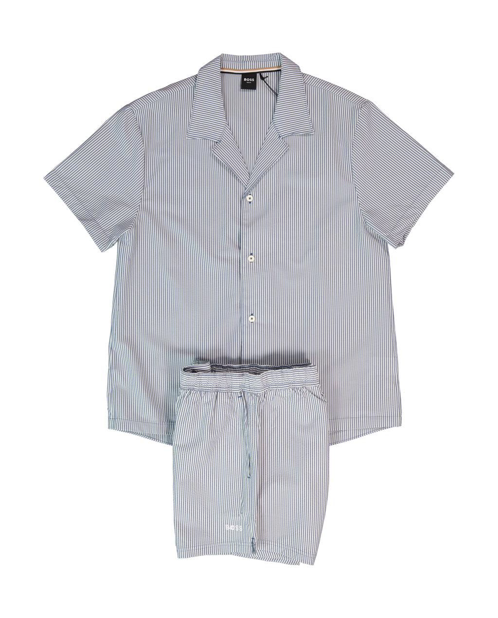 BOSS Bodywear & Swimwear Velvetfish_Shirt Open Blue Shirt & Velvetfish Open Blue Swimwear Shorts Set