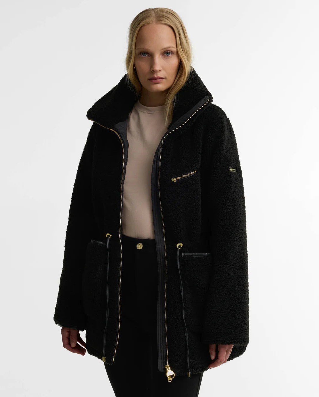 Women's Barbour International Kemora Fleece Casual In Black