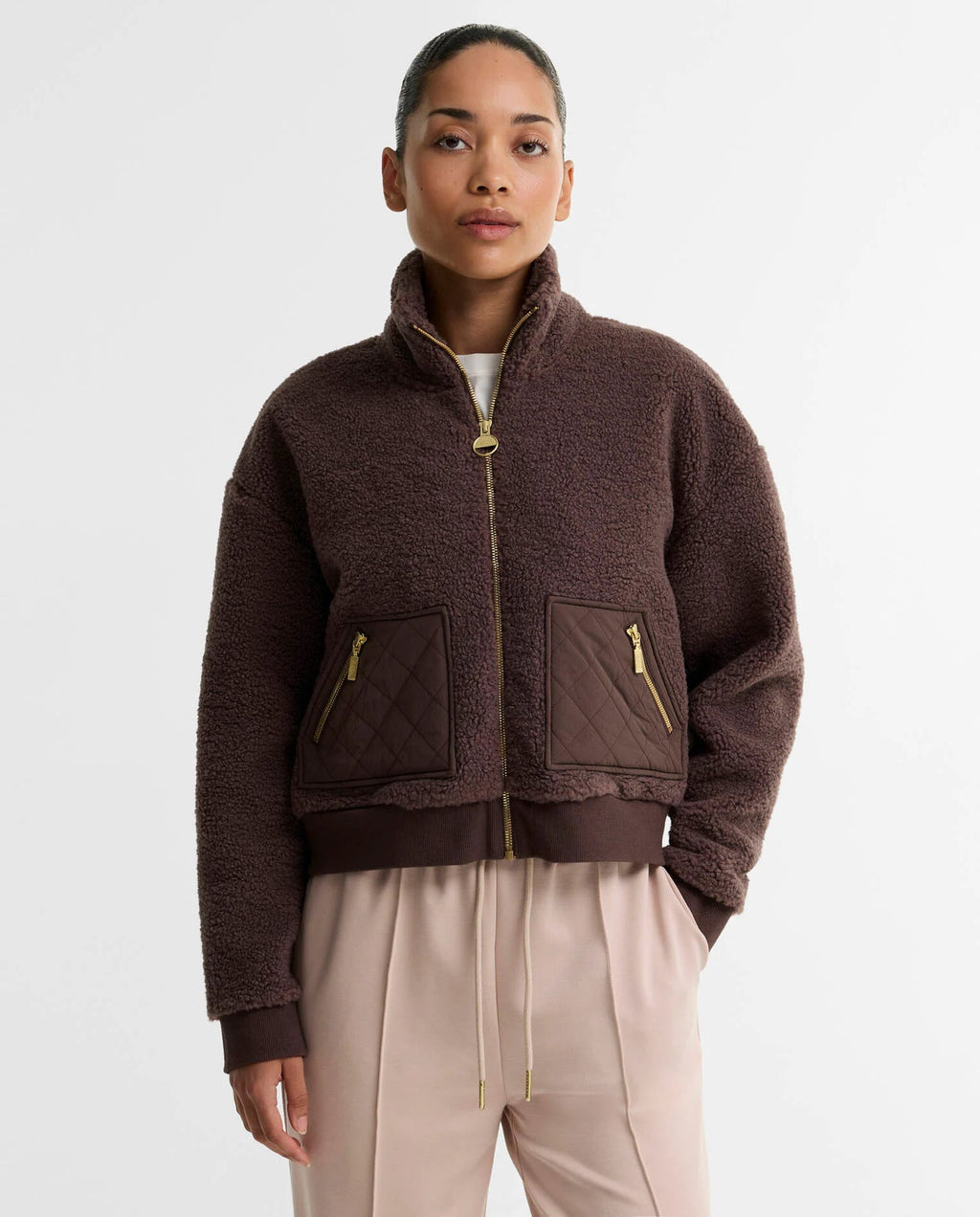 Women's Barbour International Gea Fleece In Truffle