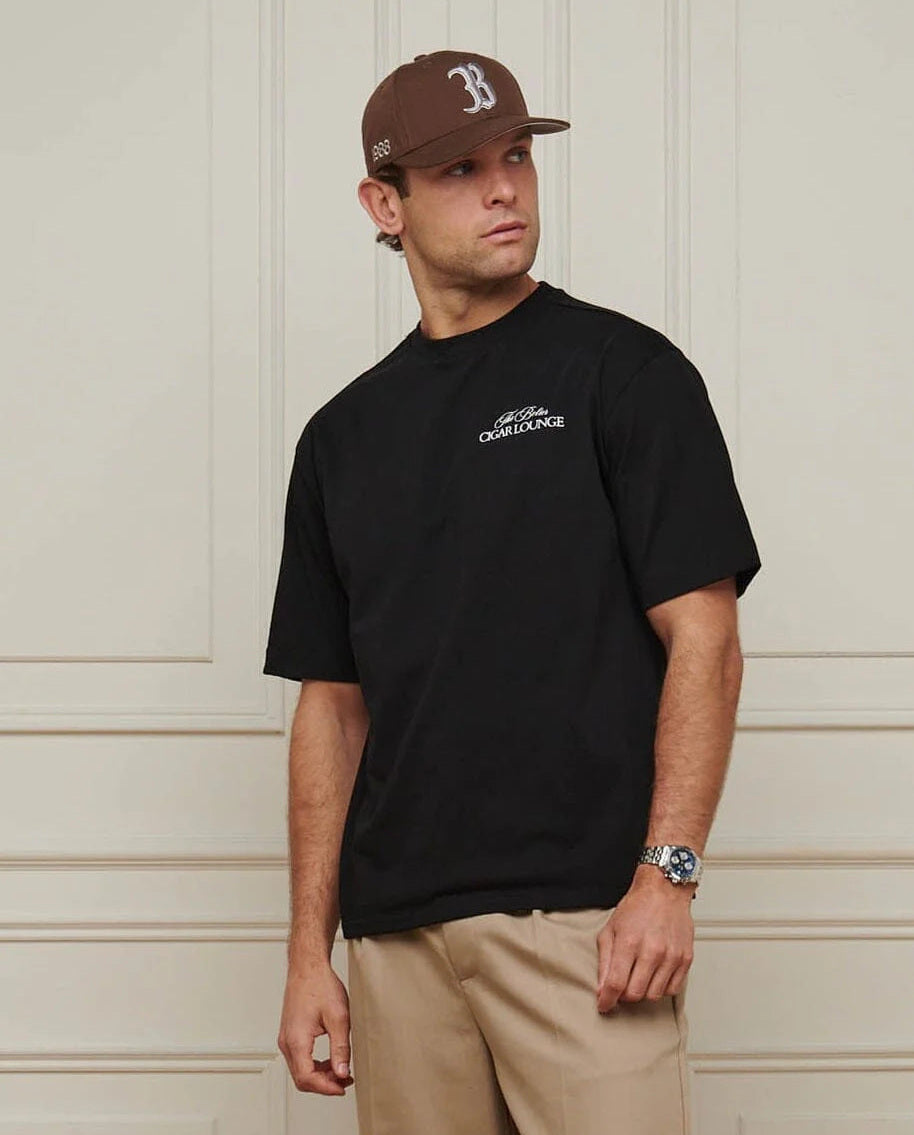 Men's Belier Black Gentlemans Lounge Graphic T-Shirt