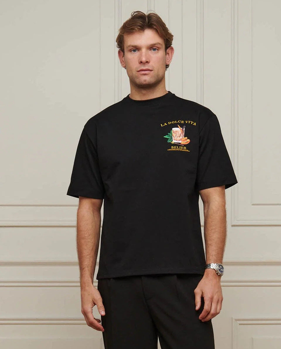 Men's Belier Black Old Fashioned T-Shirt