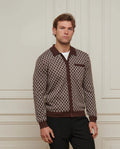 Men's Belier Brown Block Print Cardigan