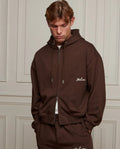 Men's Belier Brown Oversized Zipped Hoodie