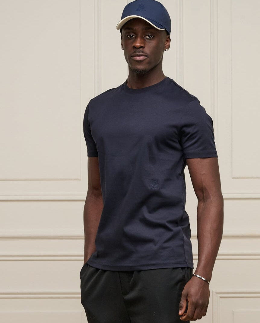 Men's Belier Navy Crest Embroidered T Shirt