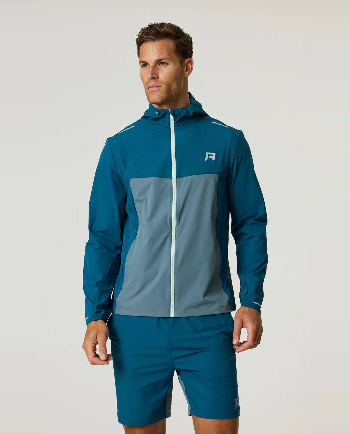 Men's Reprimo Tidal Teal Blue Steel Flight Windbreaker Tracksuit Jacket