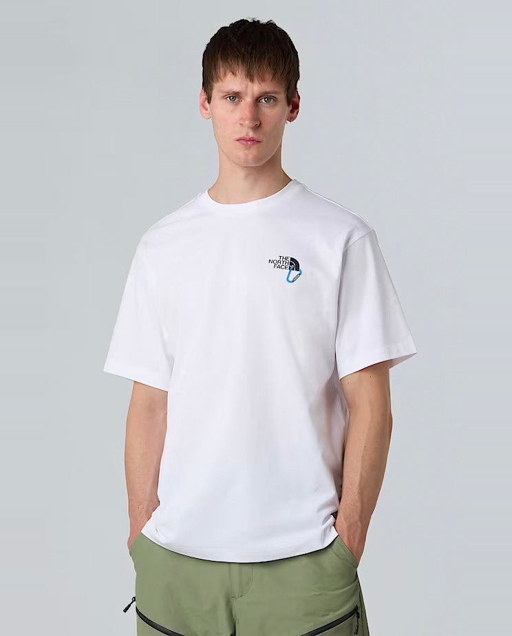 Mens The North Face Explore Carabiner Rel White T Shirt