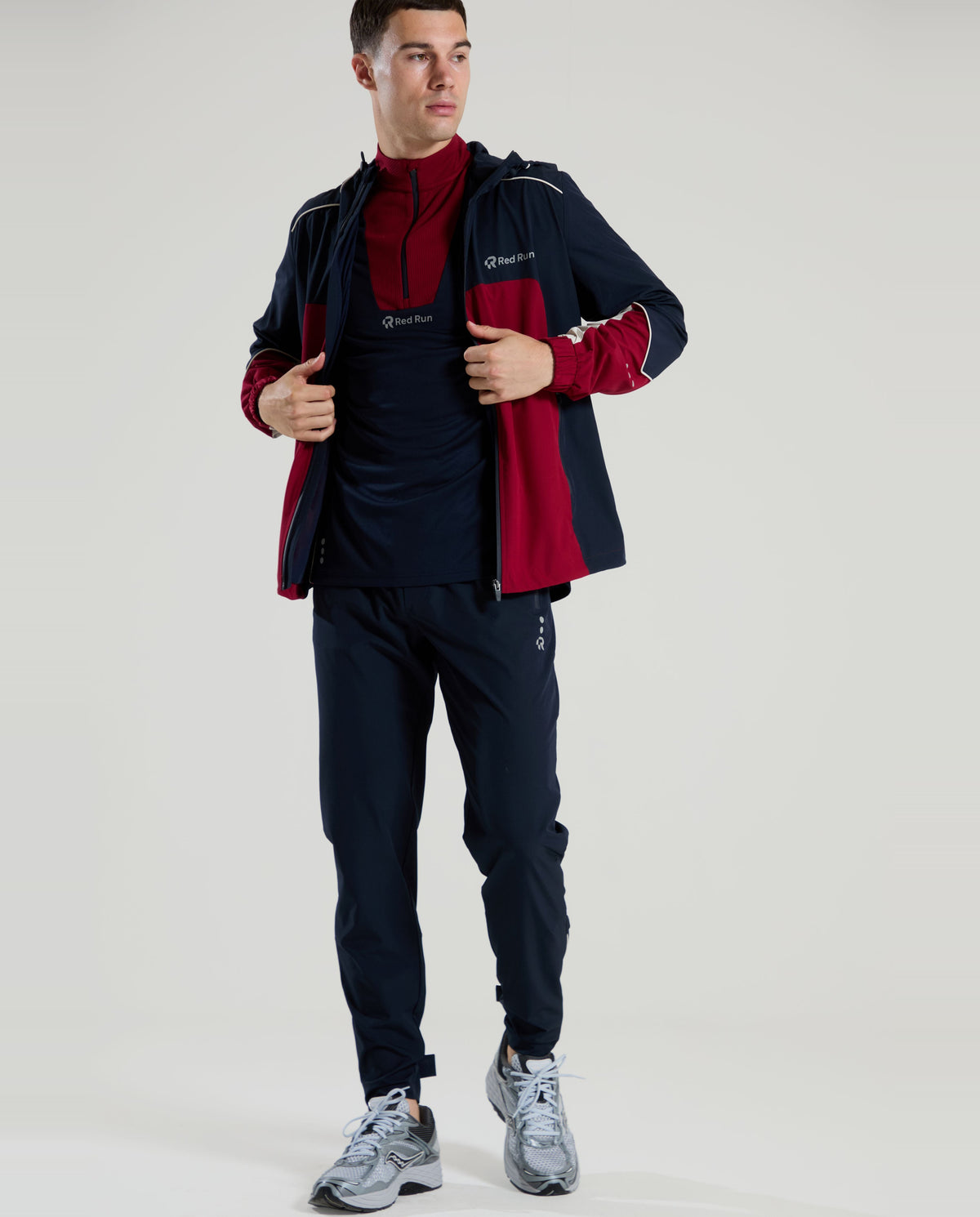 Mens Red Run CRIMSON WAVE Burgundy Technical Track Jacket