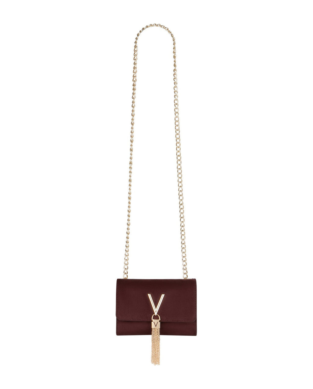 Women's Valentino Divina Winter Flap Bag In Bordeaux