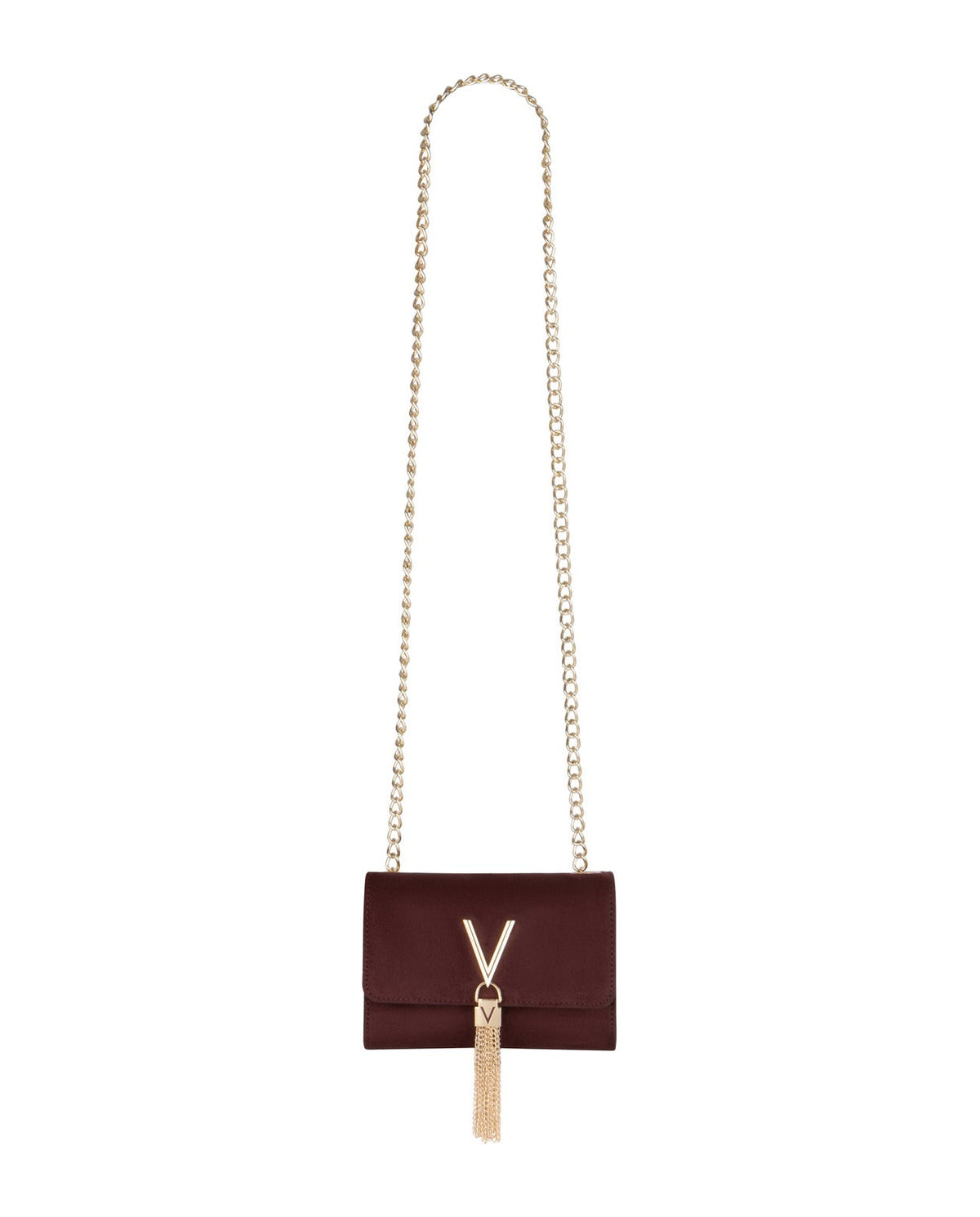 Women's Valentino Divina Winter Flap Bag In Bordeaux