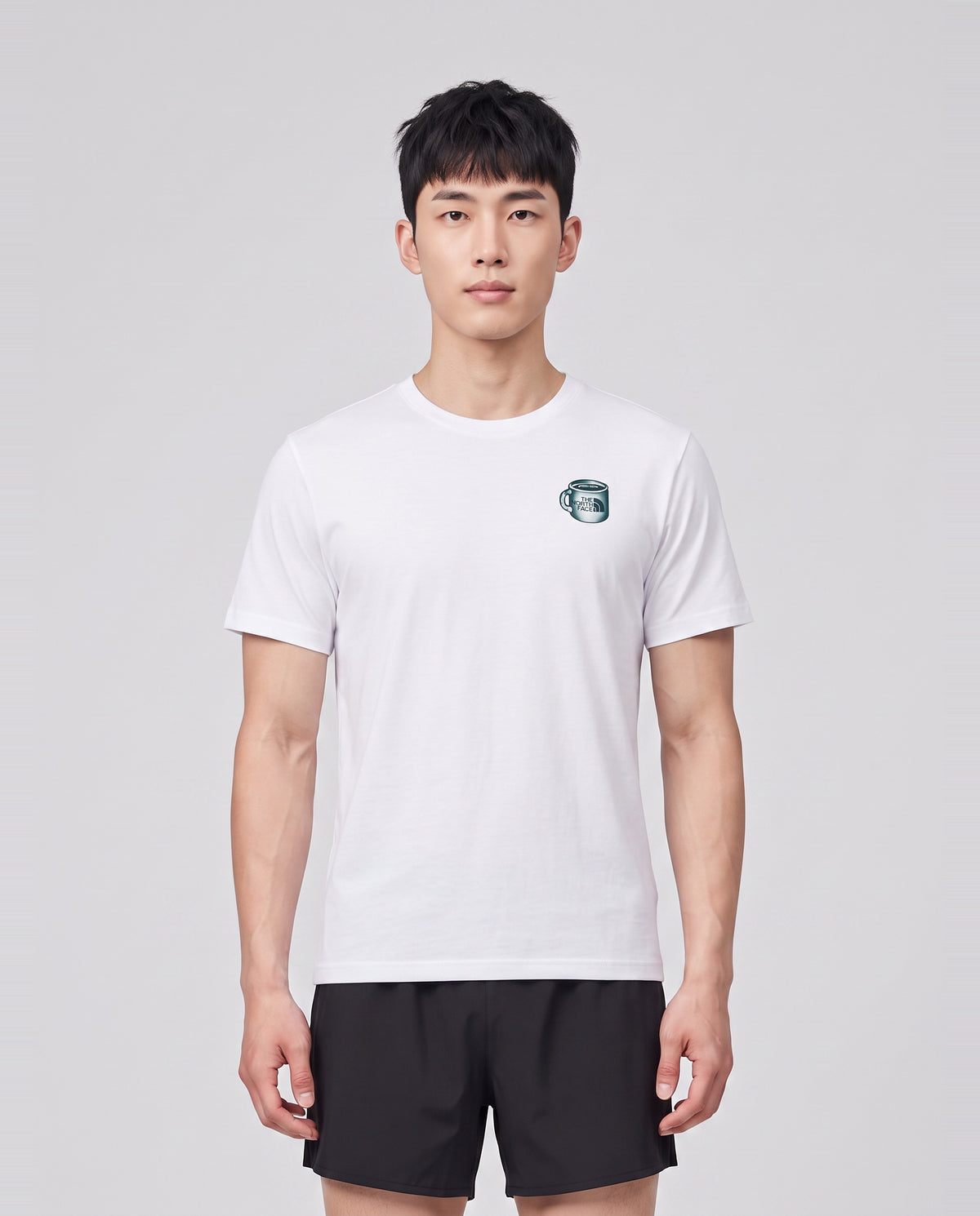 The North Face Basecamp Barista Relaxed T-Shirt White — on model