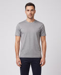 Men's Gran Sasso Grey Mercerised T Shirt — on model