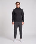 Men's On Running Core Jacket 1 Black | Eclipse & Core Pants Eclipse Tracksuit Set — on model