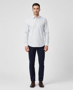 Mens BOSS Black P-HANK-kent-C1-222 Pastel Blue Slim Fit Shirt on model