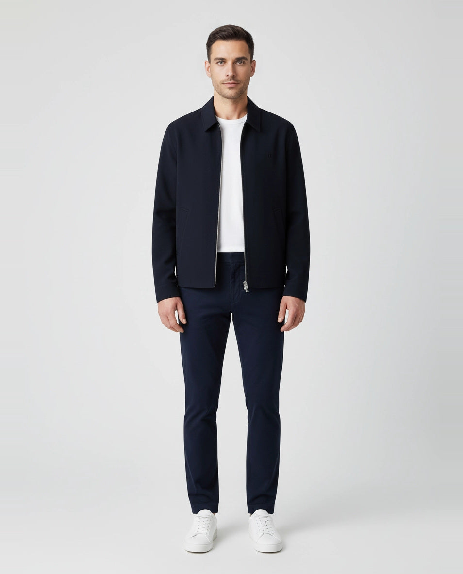 Mens Les Deux Navy Como Coach Jacket on model