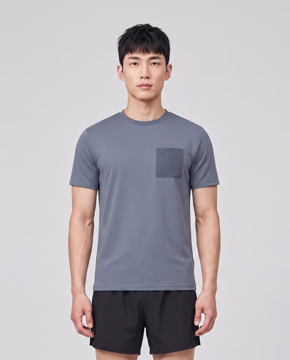 Men's Catini Firenze Pocket T-Shirt in Slate — on model
