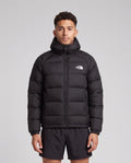 Mens The North Face Hydrnlte Down Hoody Black Jacket — on model