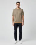 Men's Pal Zileri Light Brown 3 Button Mercerised Polo Shirt on model