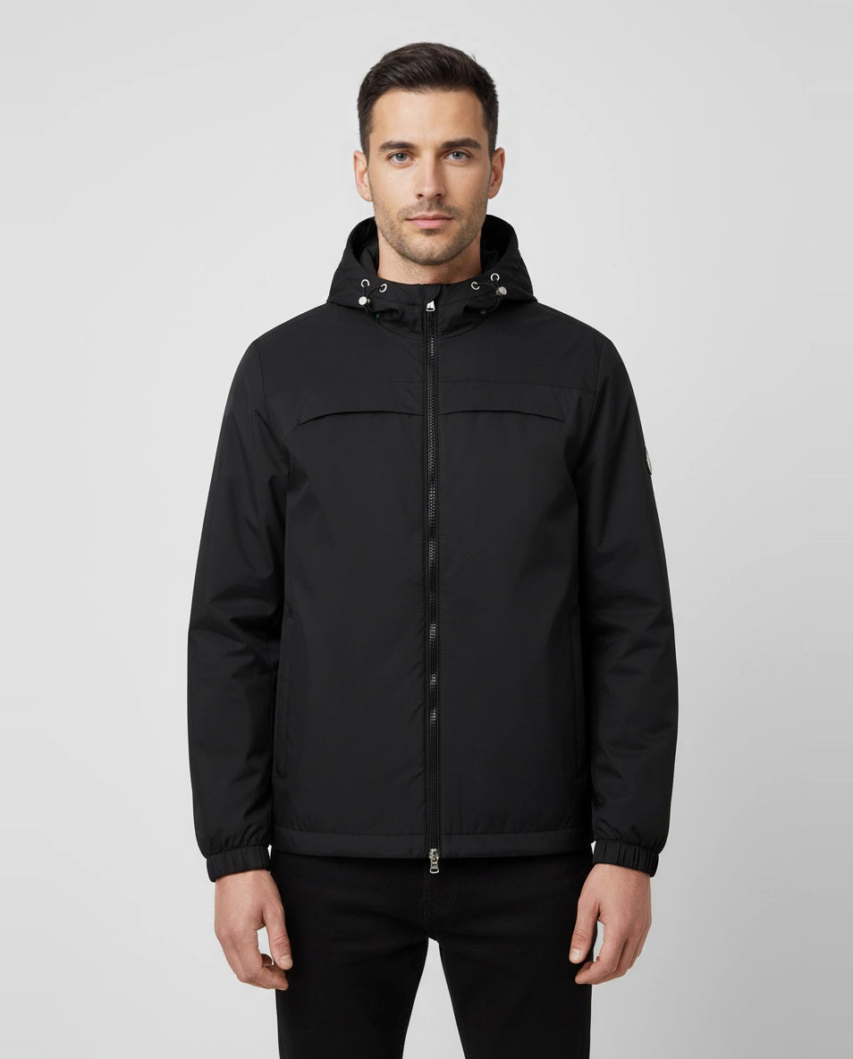 Men's Sandbanks Meridian Nylon Black Windbreaker on model