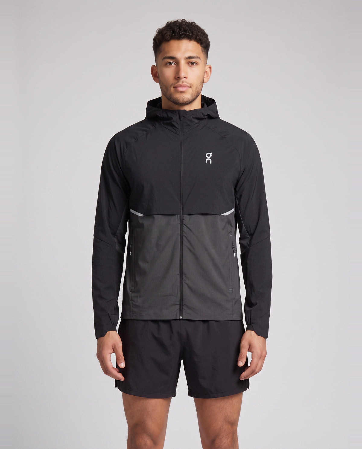 Men's On Running Core Jacket 1 Black | Eclipse — on model