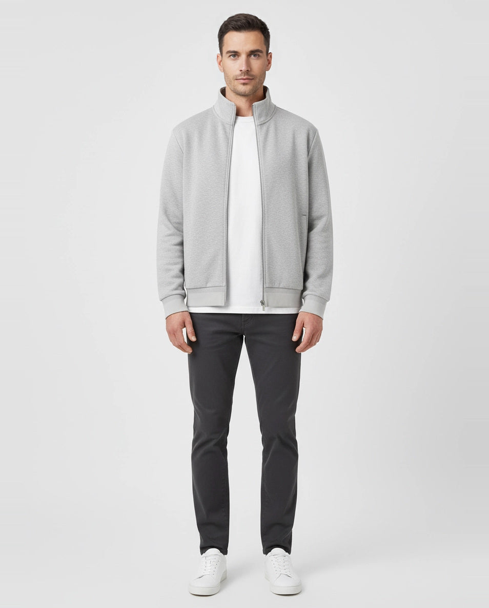 BOSS Black H-Shepherd 100 Silver Jacket on model