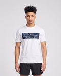 Men's Catini Astratto T-Shirt in White Navy — on model
