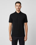 Men's Pal Zileri Mercerised Dark Grey Full Button Up Polo Shirt on model