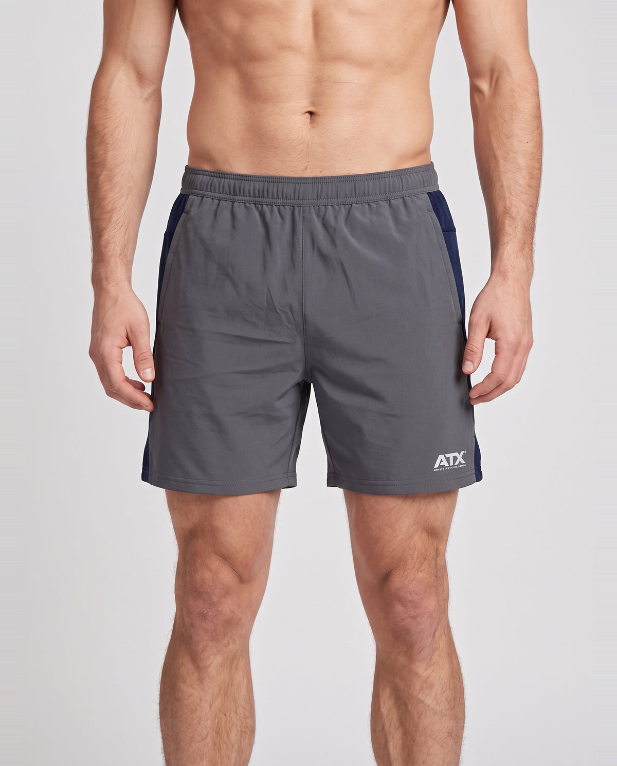 Men's ATX Terra Short in Dark Grey/Navy — on model