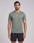 Mens Salomon SHKout CORE SS TEE Castor Gray T Shirt — on model