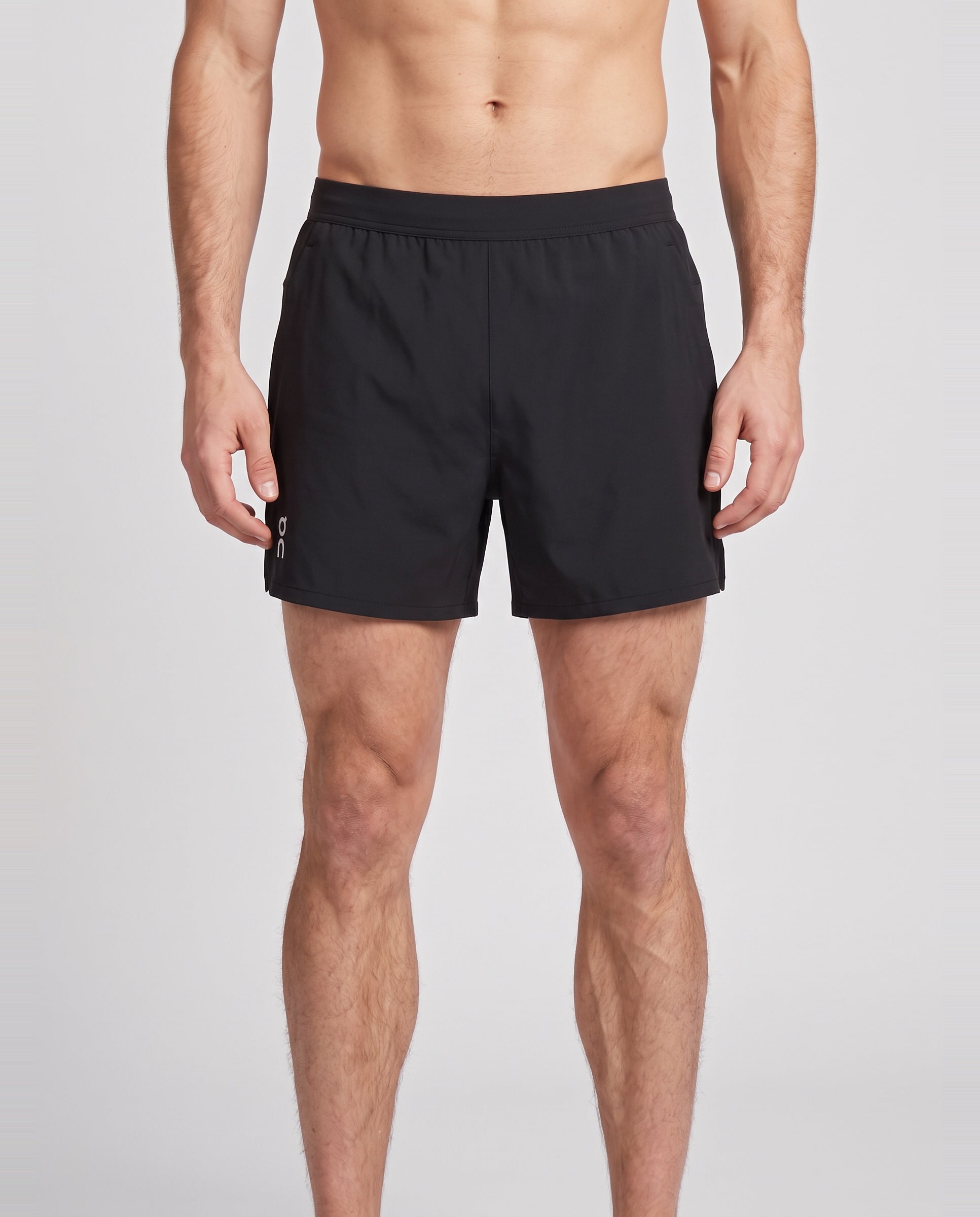 Men's On Running Black 7 Core Shorts — on model