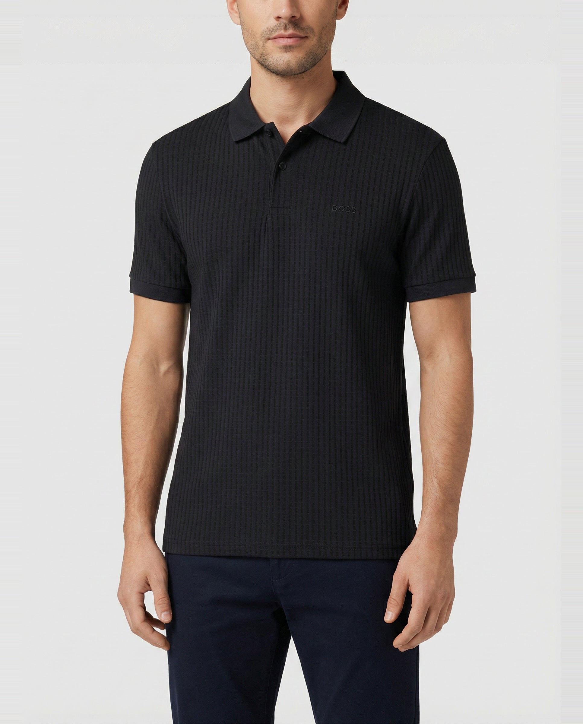 BOSS Green PL_GOC Birdie 3 Dark Blue Polo Shirt - Model Shot