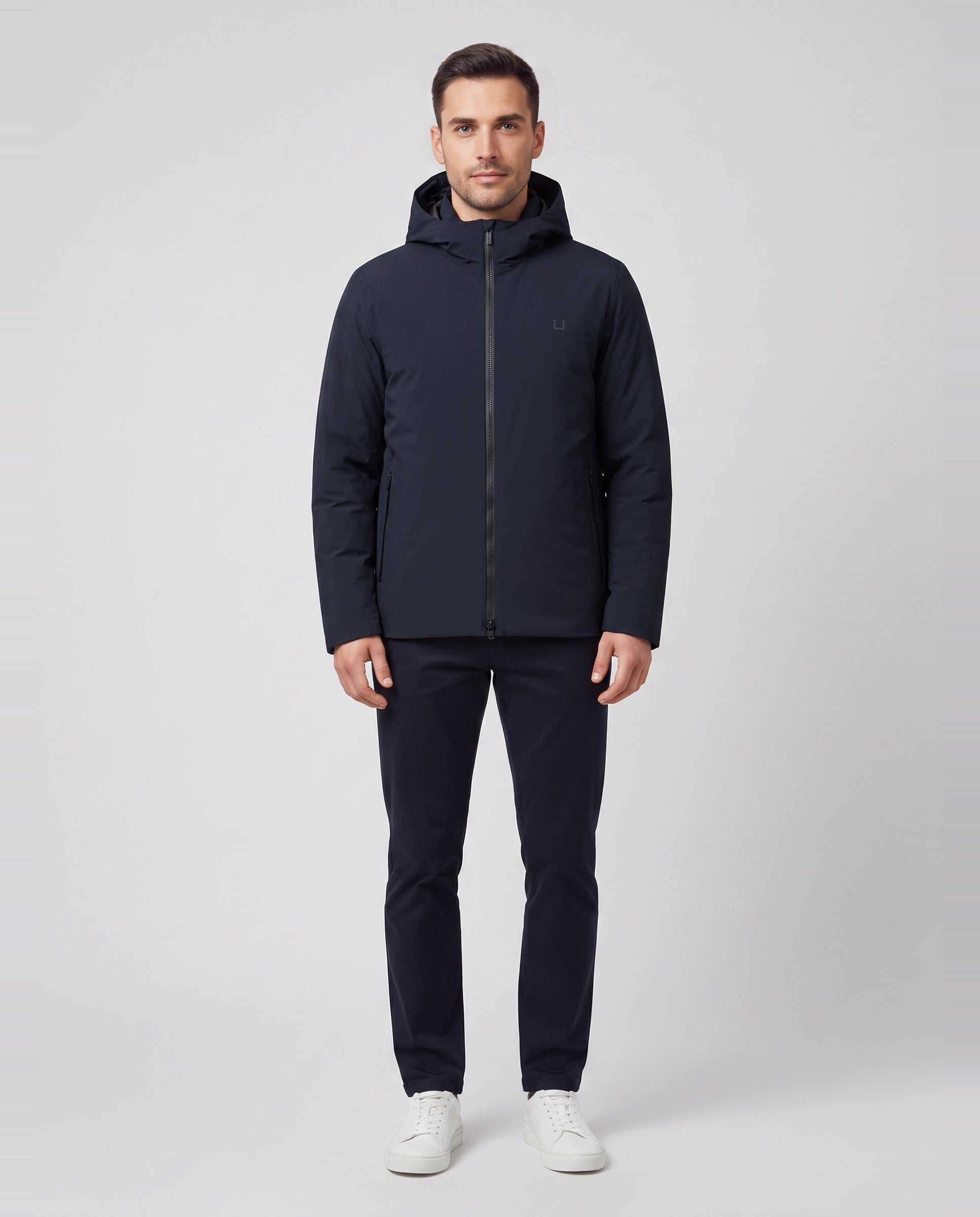 Men's UBR Black Phantom Down Jacket — on model