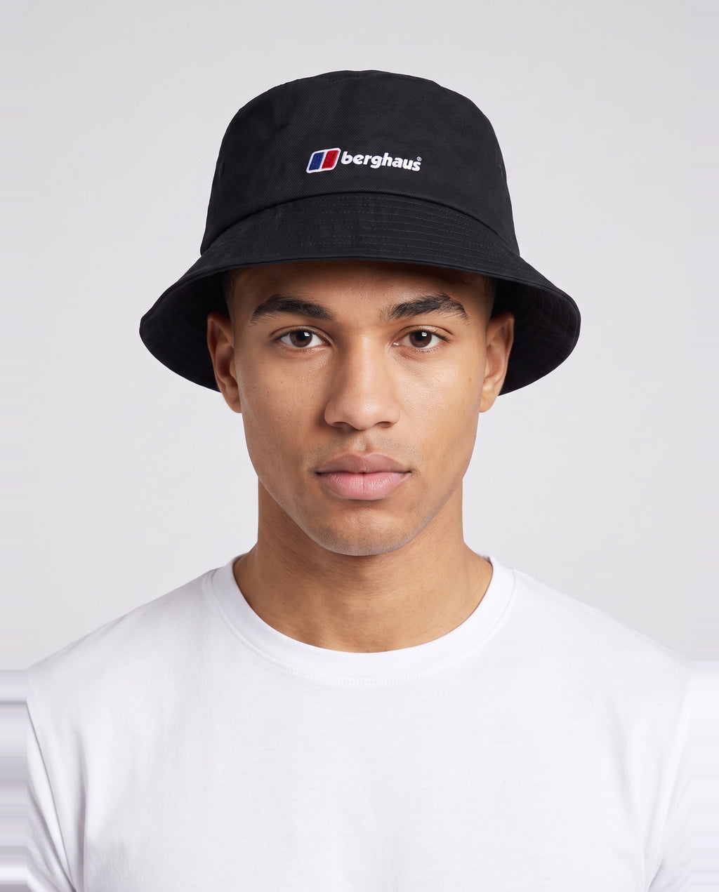 Men's Berghaus Black Recognition Bucket Hat — on model