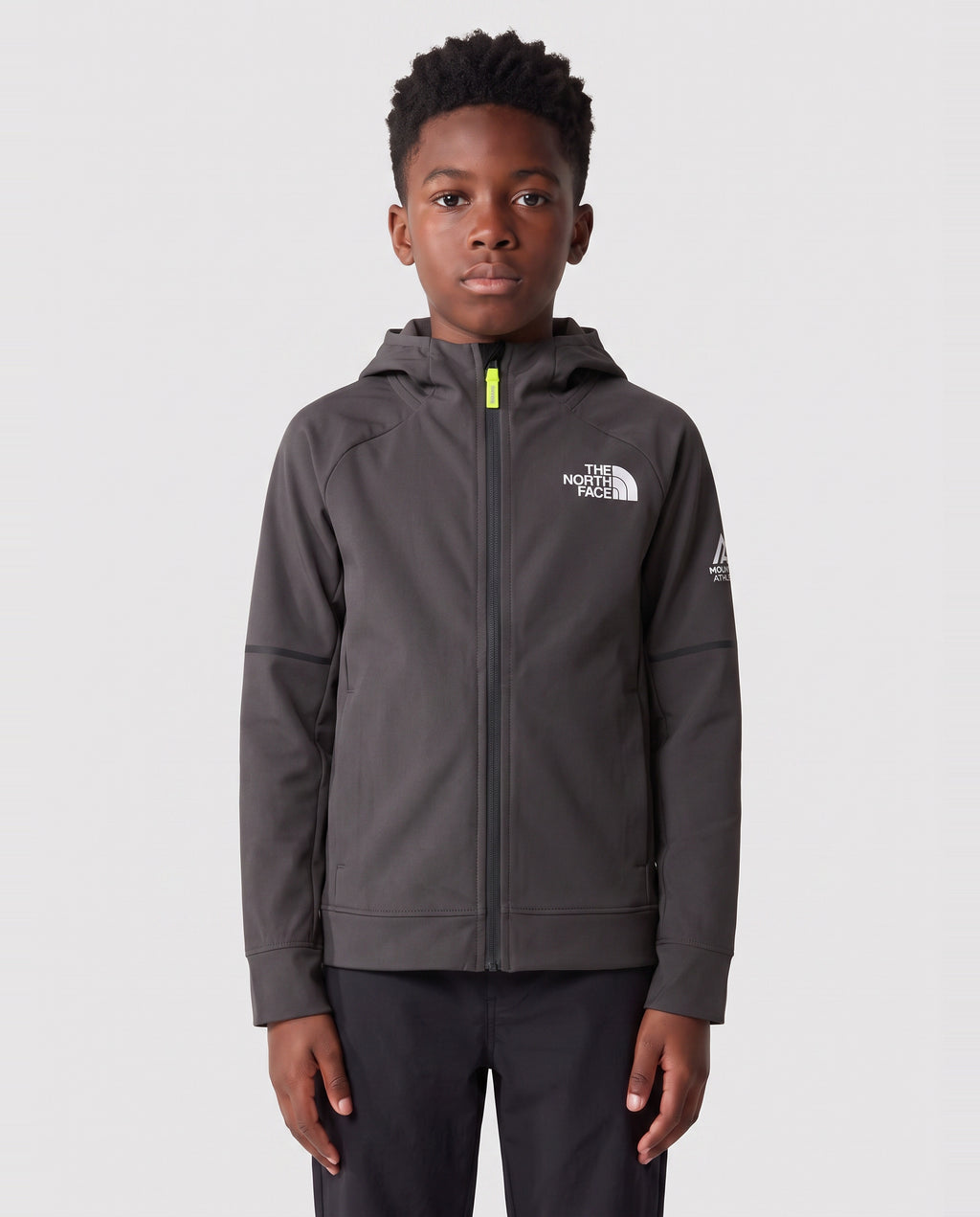 Kids The North Face Teen MA  Anthracite Grey Woven Jacket — on model