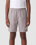 Kids The North Face Teen Pentadome Embossed Meld Grey Shorts — on model